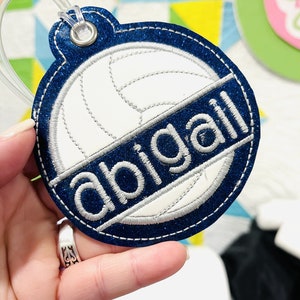 Split Volleyball BLANK Applique Bag Tag OR Ornament for 4x4 hoops - Designs by Babymoon - In the Hoop Machine Embroidery Digital Download