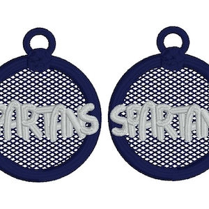 School Spirit - SPARTANS FSL Earring Machine Embroidery Design File - Sports Mascot Team spirit - school colors digital download