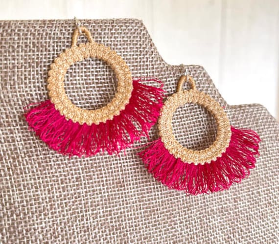 Fiesta Fringe Earrings FSL Embroidery Design (Digital Download)