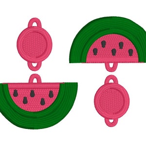 Watermelon Freestanding Lace Fringe Earrings embroidery design FSL Digital Download Machine Embroidery Designs In the Hoop DBB image 6