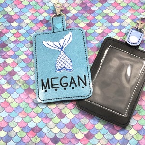 Mermaid Double Sided Luggage Tag Design for 5x7 Hoops