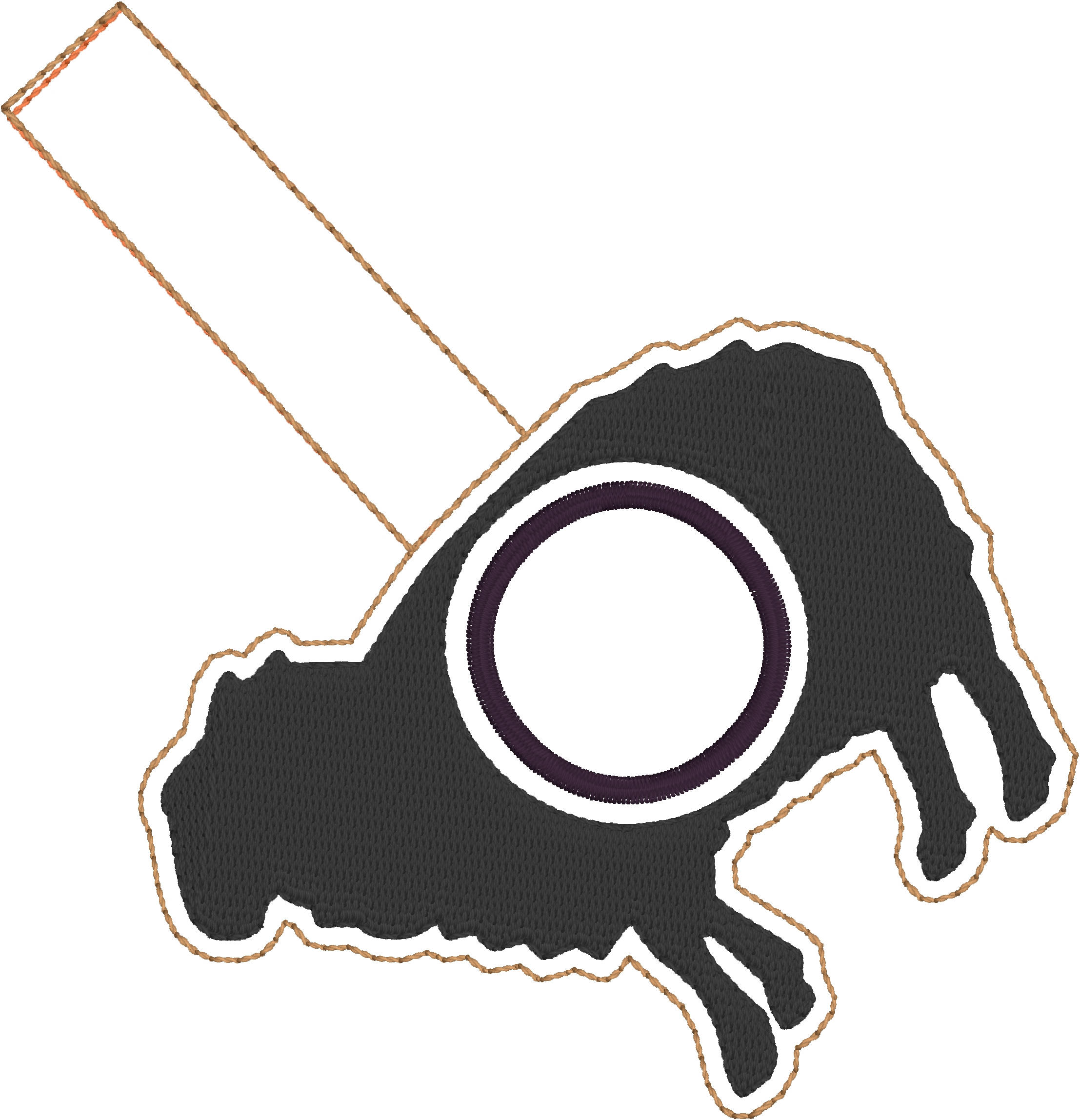 Monogram BLANK Sheep tag snap tab for 4x4 hoopsBBEDAdd your Etsy