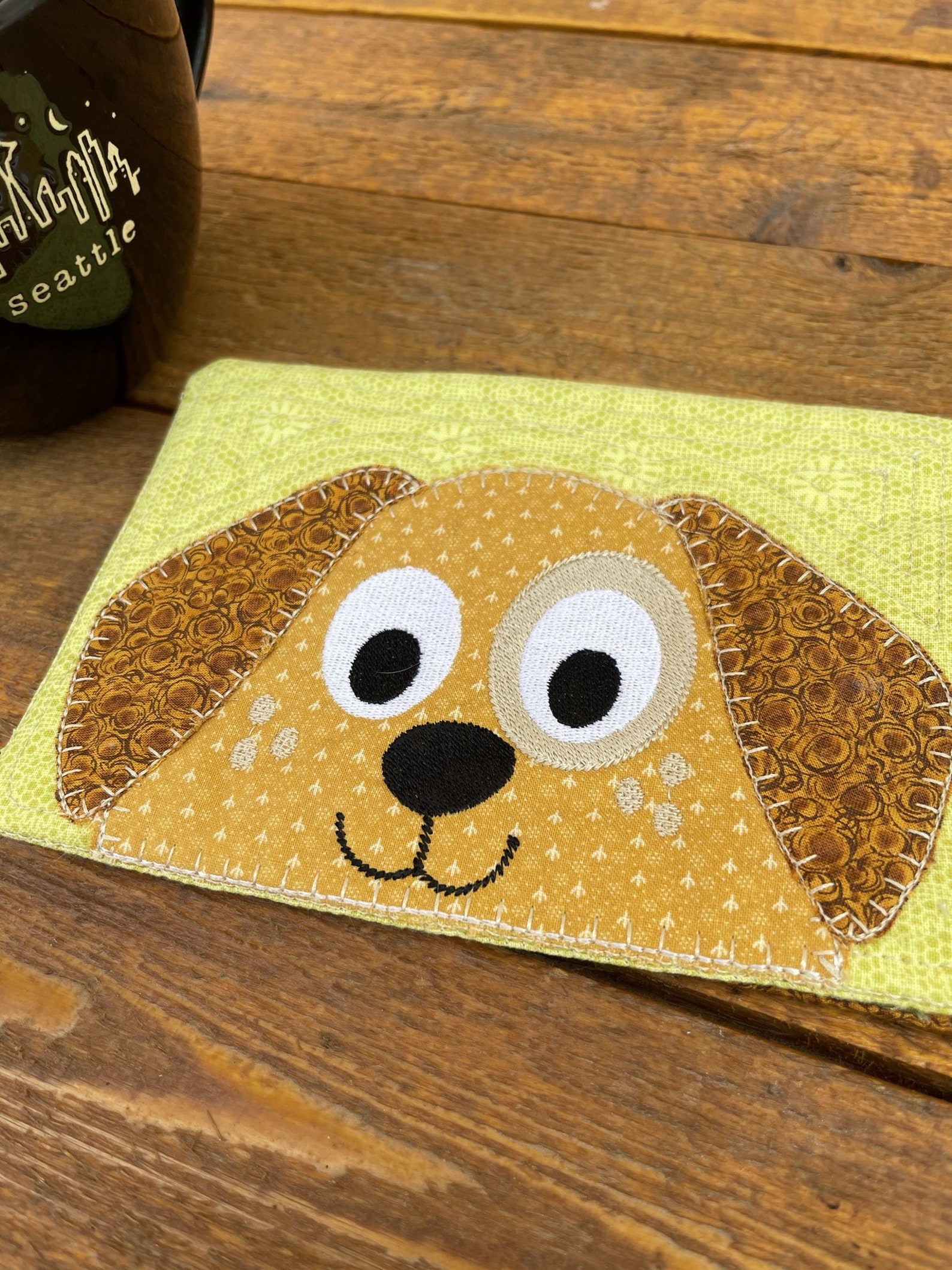 DBB Dog Mug Rug Puppy Embroidery Design in the Hoop Etsy