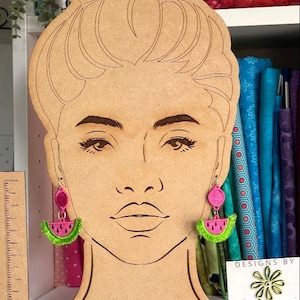 Watermelon Freestanding Lace Fringe Earrings embroidery design FSL Digital Download Machine Embroidery Designs In the Hoop DBB image 7