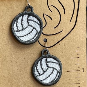 Volleyball FSL Earrings: In the Hoop Embroidery Project (Digital Design)