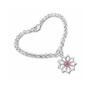 Baha&#39;i Bracelet, Nine Pointed Star Charm Chain Bracelet, Baha&#39;i Jewelry