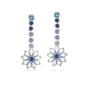 Baha&#39;i earrings, 9 pointed star drop pendant earrings with Swarovski crystals