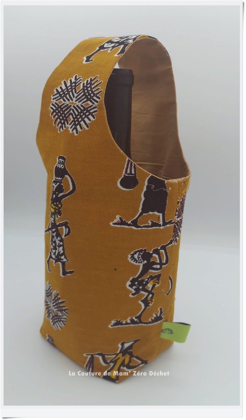 Mustard African ethnic bottle holder image 3