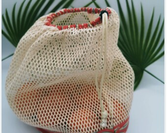 Mesh bulk bag with LEAVES bottom