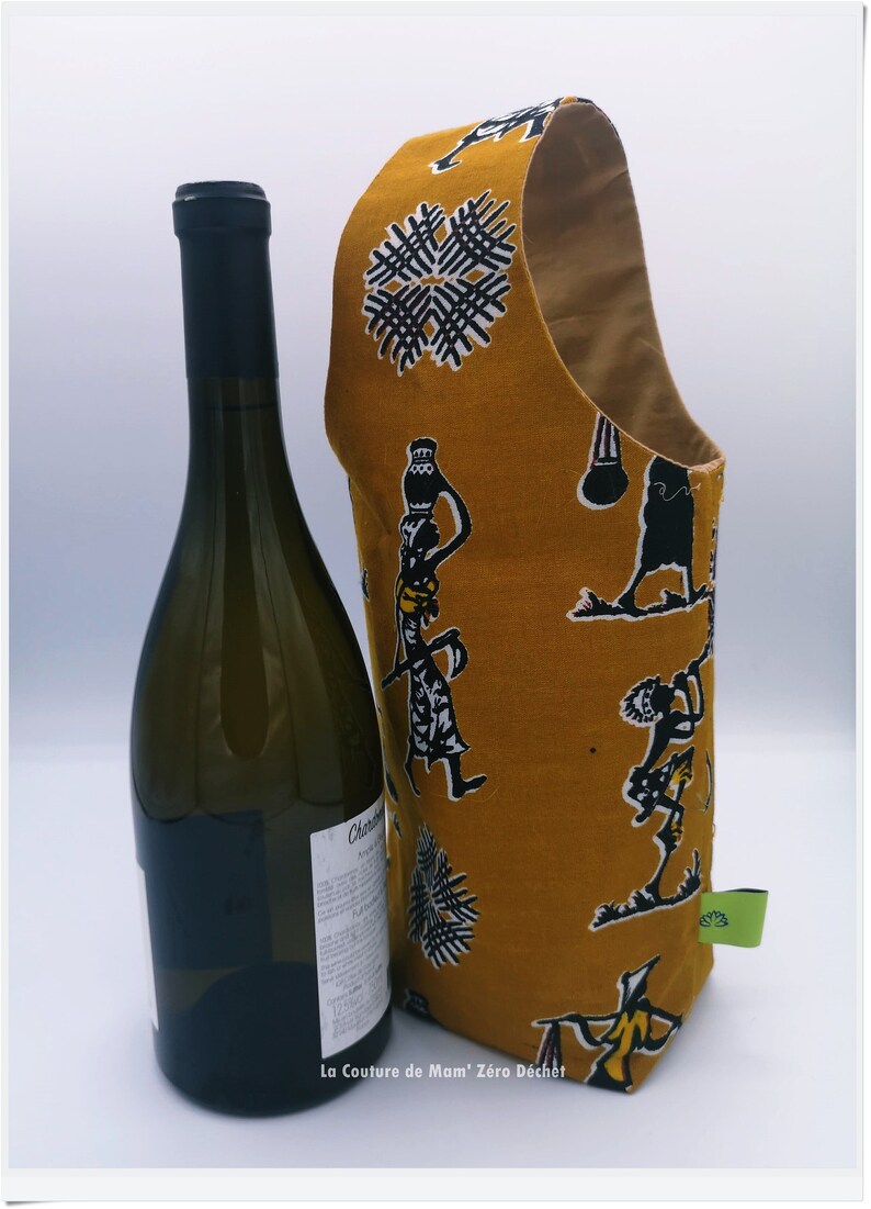 Mustard African ethnic bottle holder image 2