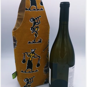 Mustard African ethnic bottle holder image 1