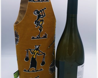 Mustard African ethnic bottle holder