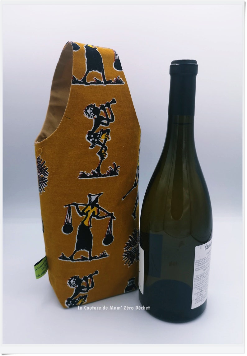 Mustard African ethnic bottle holder image 1