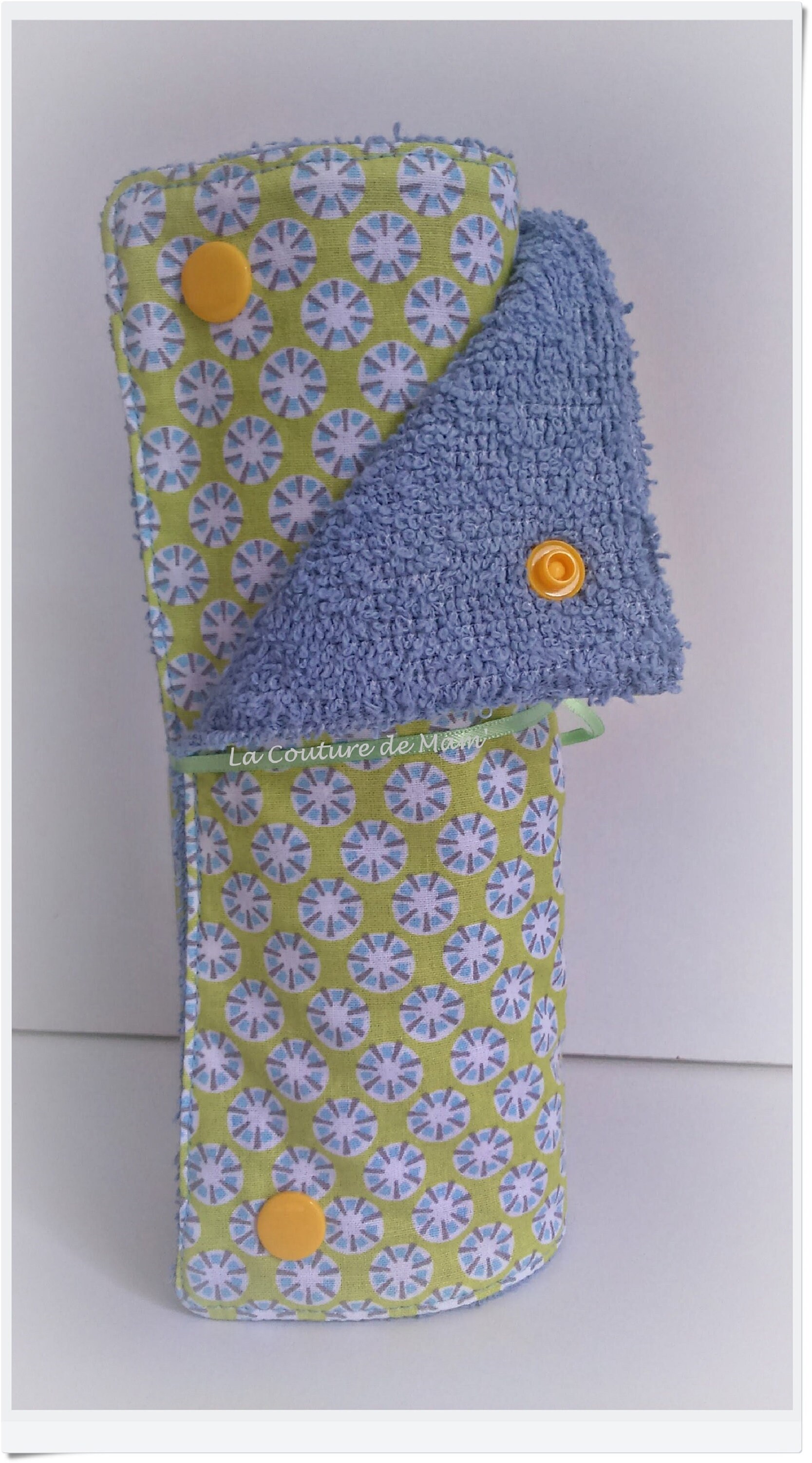 Essuie Tout Lavable 4 Feuilles - Bleu et Vert, Éponge Bleue