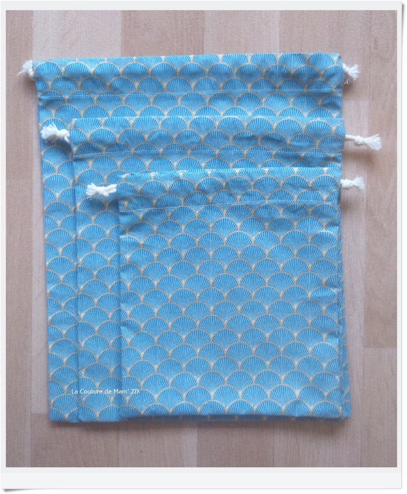 Organic cotton bulk bag Oeko-Tex BLUE image 2