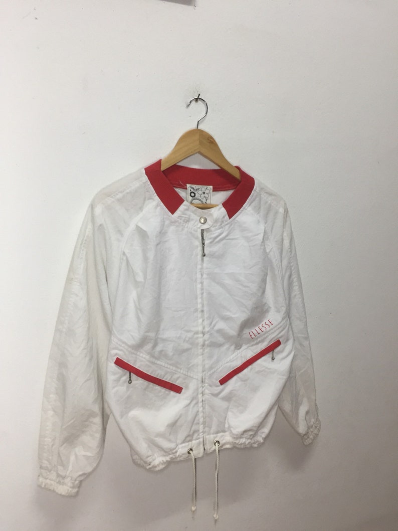 Vintage Jacket Ellesse Anno Italy Multicolor Spellout Jacket Nice Design Medium Size Rare!!