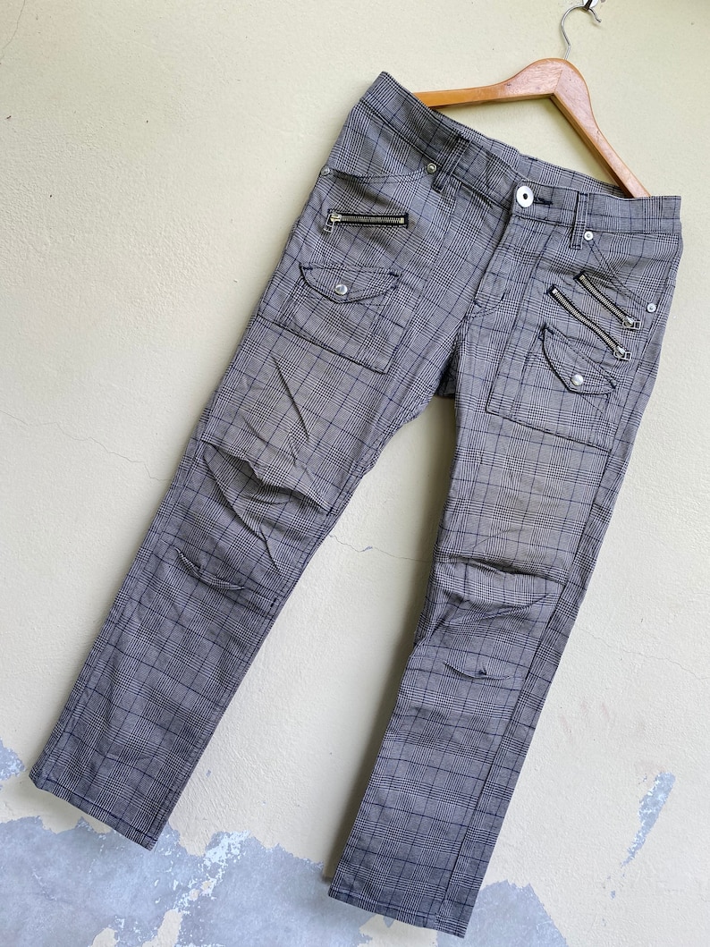 Vintage Lee Cowboy Jeans Checked Punk Style Size 32