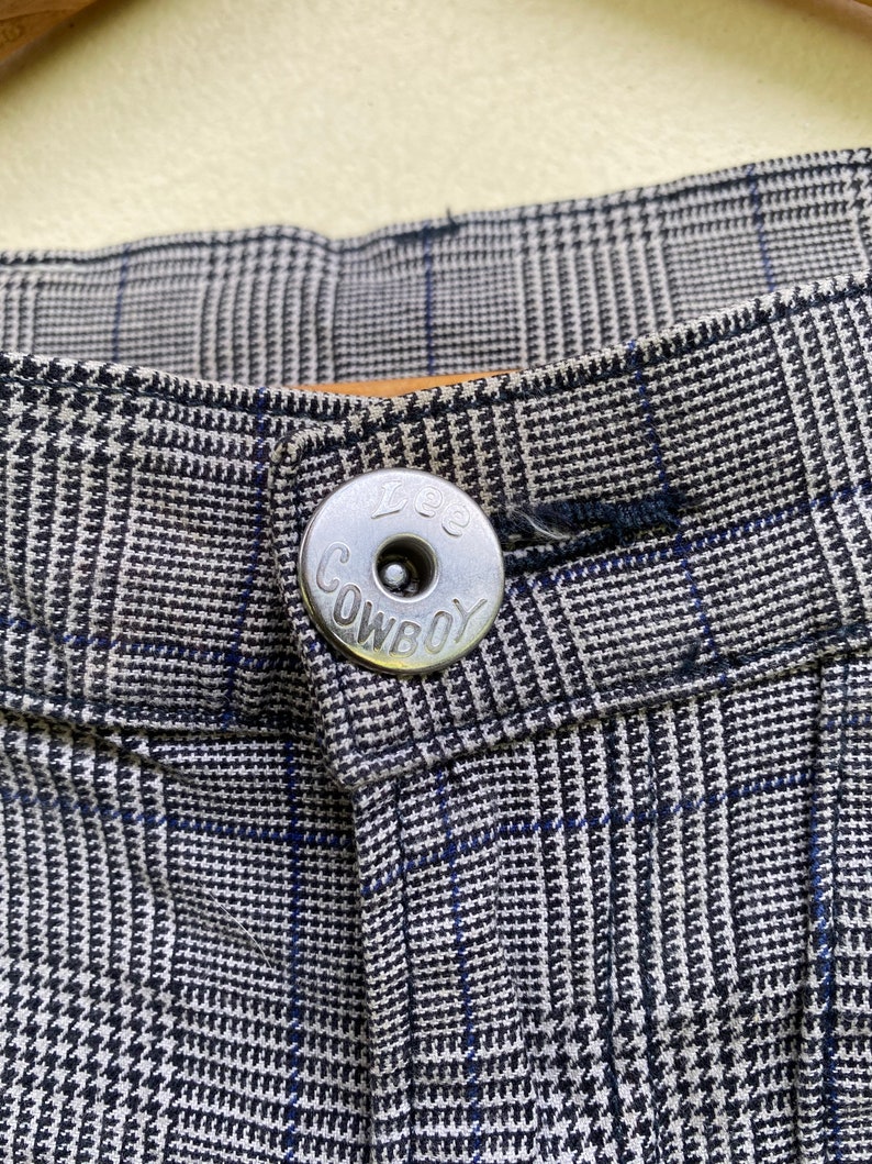 Vintage Lee Cowboy Jeans Checked Punk Style Size 32