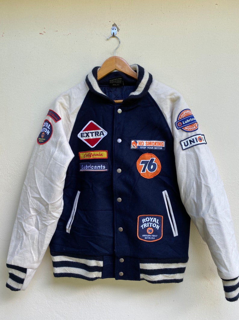 Rare!! Vintage Varsity Jacket 76 Lubricants Product Size M