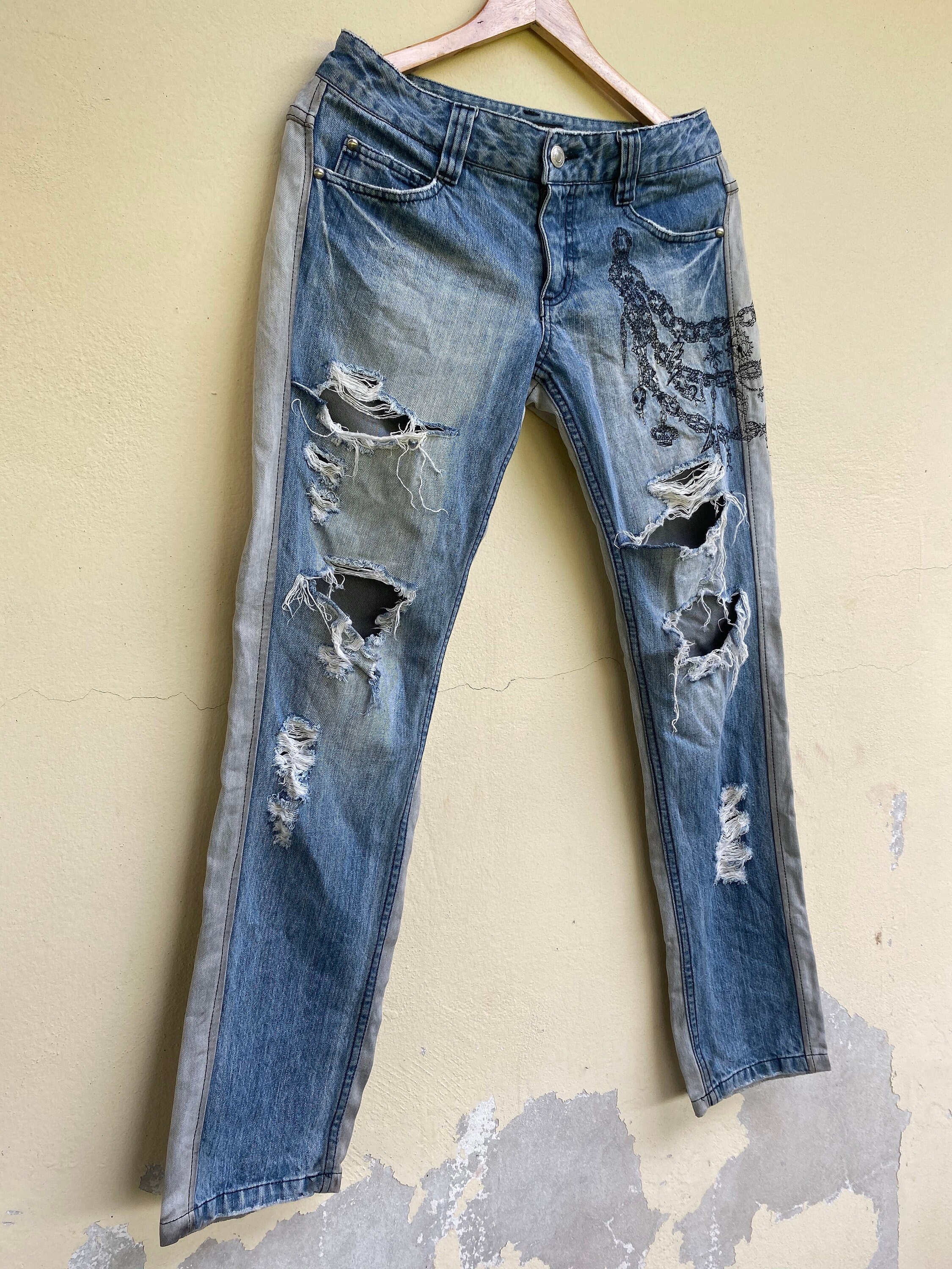Rare Vintage Distressed Denim Jeans Japanese Brand By | Etsy