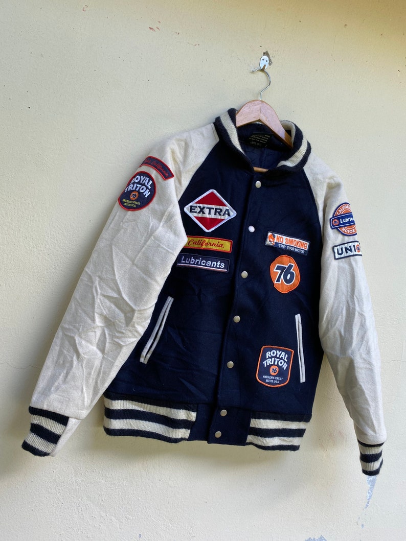 Rare!! Vintage Varsity Jacket 76 Lubricants Product Size M