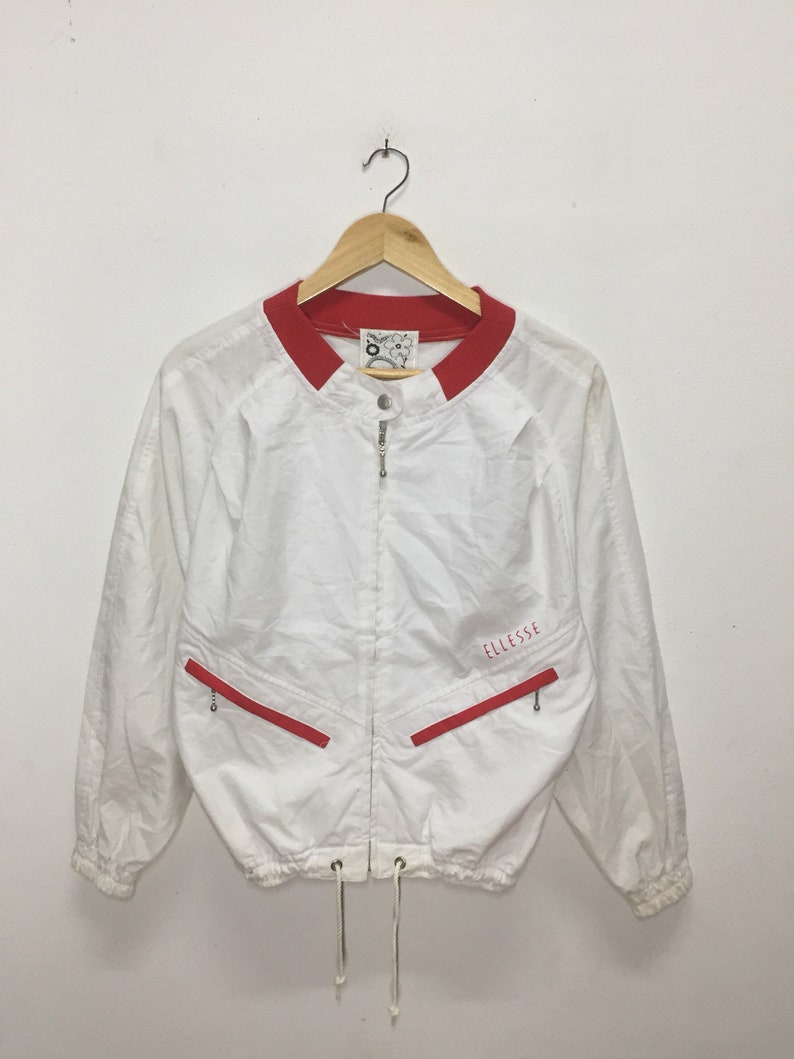 Vintage Jacket Ellesse Anno Italy Multicolor Spellout Jacket Nice Design Medium Size Rare!!