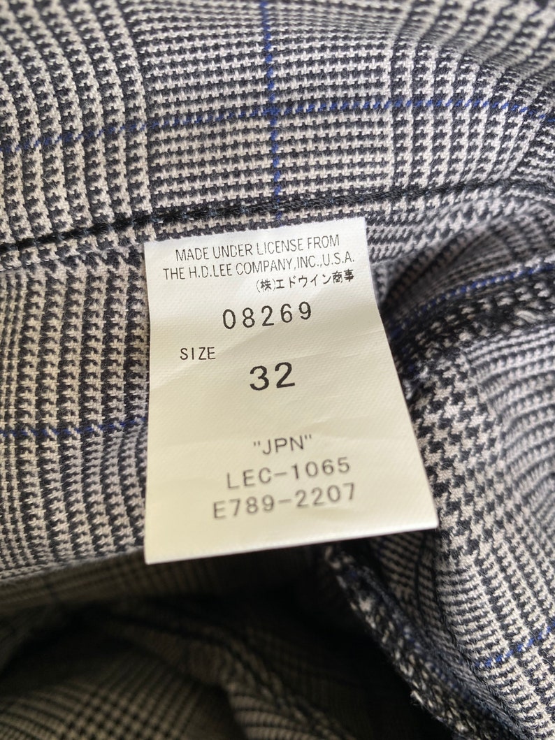 Vintage Lee Cowboy Jeans Checked Punk Style Size 32