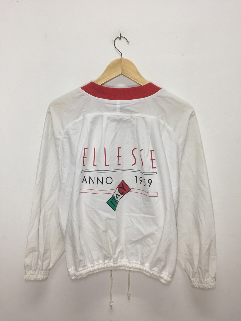 Vintage Jacket Ellesse Anno Italy Multicolor Spellout Jacket Nice Design Medium Size Rare!!