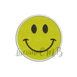 Smiley Face Embroidery Design- 6 Sizes-8 Formats-design instant download-machine embroidery