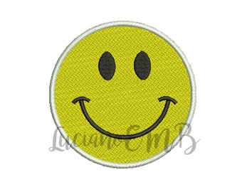 Smiley Face Embroidery Design- 6 Sizes-8 Formats-design instant download-machine embroidery