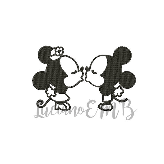 Mickey Minnie Mouse Kontur Stickerei Design 9 Grossen 8 Etsy