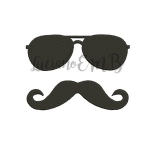 Desenho de bordado de silhueta de bigode-11 tamanhos-8 formatos-download instantâneo de design-bordado à máquina