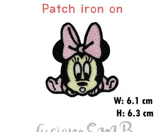 Parche de Minnie para planchar, parche bordado para ropa, jeans, mochilas, camisetas, gorras