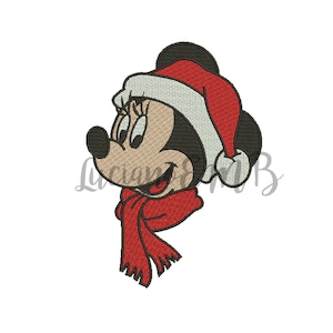 Minnie Mouse Christmas Embroidery Design-5 Sizes-8 Formats-design instant download-machine embroidery