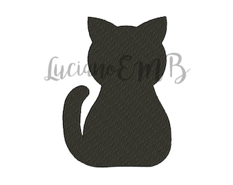 猫のシルエットの機械刺繍、手作りデザイン、即時ダウンロード - Etsy 日本
