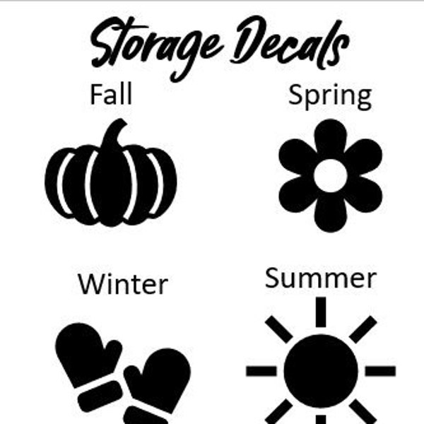 Garage Storage Labels, Garage Storage Decals, Season Storage