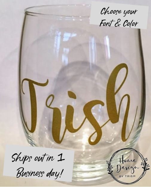 3 inch Customized Wine Glass Decal only custom name label Etsy