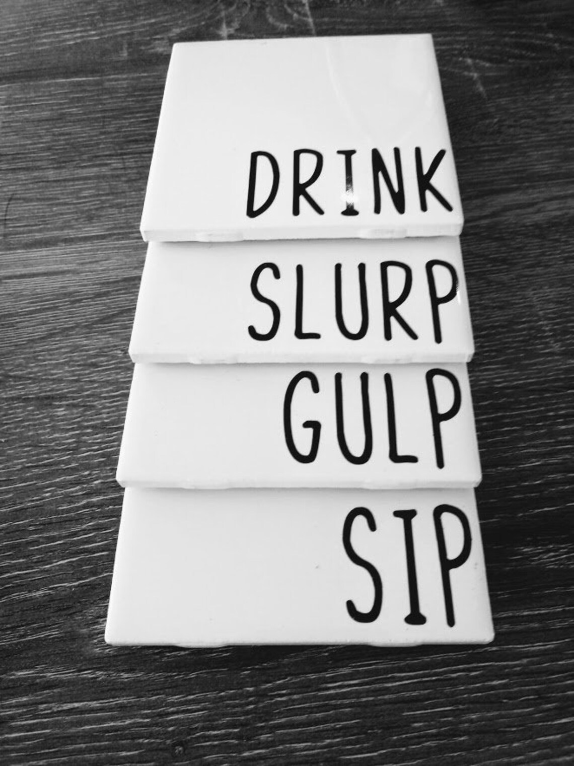 Set of 4 Tile Coasters Ceramic Coasters Personalized Rae Etsy