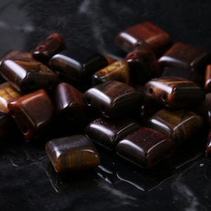10X10mm Gemstone Spacer Red Tigers Eye GRS10