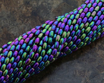 4 x 6 mm Ematite magnetica Rainbow Rice/Ovale Mh42