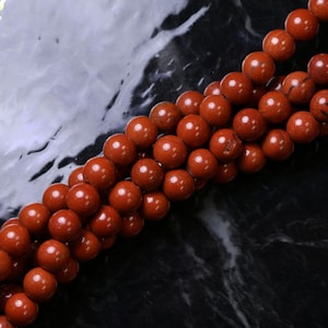 6mm Gemstone Rounds Red Jasper Gr18