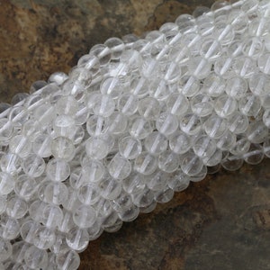 6mm Gemstone Rounds Clear Quartz Gr11