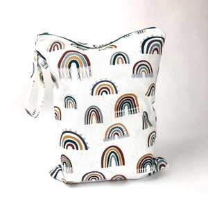 Rainbow wet bag for breast pump supplies,  diaper bag for the new mom, bag for beach or yoga, baby girl shower gift, reusable grocery bag