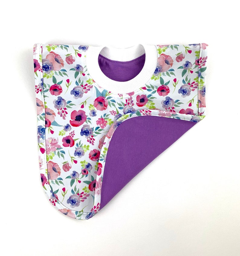 Floral Watercolor Print Baby Bib Pull Over Head Bib Etsy
