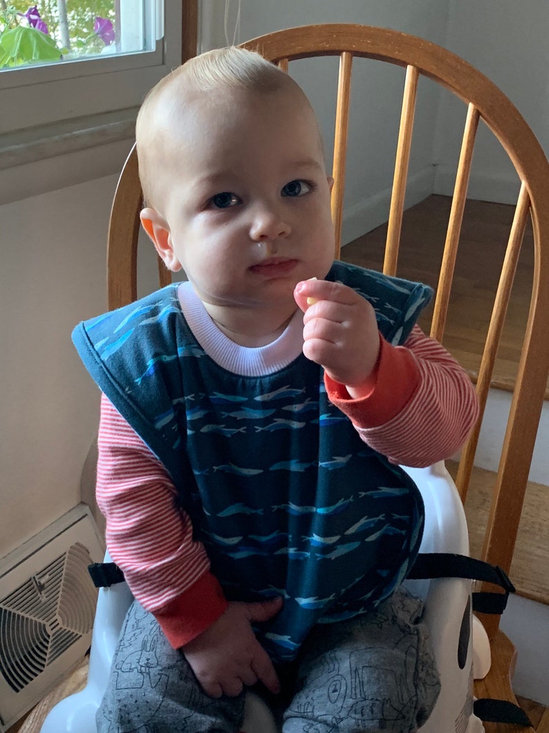 Pull Over Head Bib Reversible Pullover Baby or Toddler Bib Etsy UK