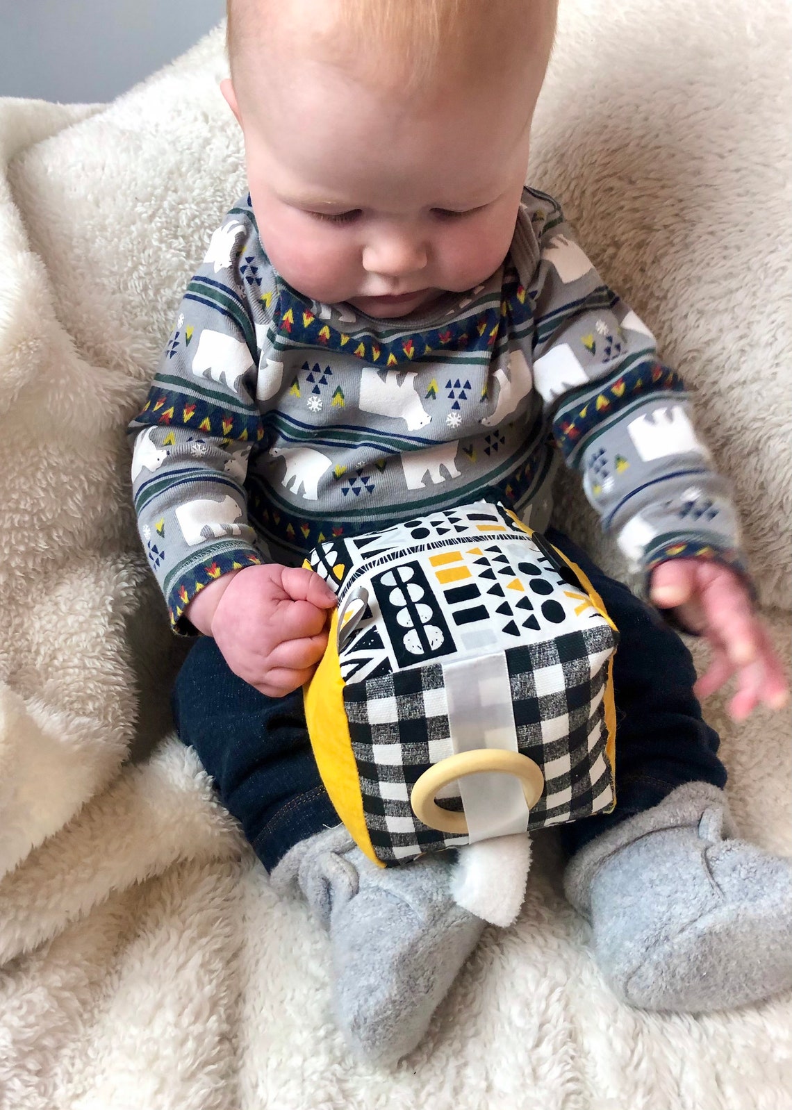 Sensory Baby Toy Black and White Baby Toy Soft Baby Block Etsy