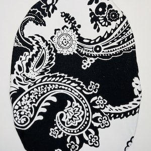 Custom Sizing! Black and White Paisley Swim Suit Ostomy Bag Cover