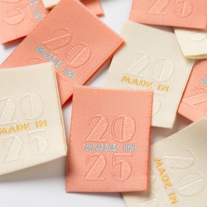 MADE IN 2025 - 6 Pack - Sewing Labels for Clothes and Gifts