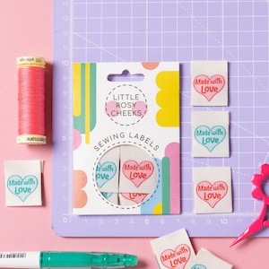 MADE WITH LOVE - 6 Pack - Sewing Labels for Clothes and Gifts