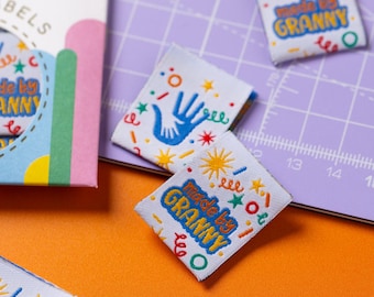 MADE BY Grandma 2.0 - 6er Pack - Nähetiketten für Kleidung und Geschenke